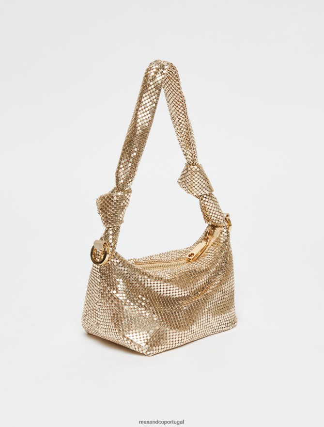 acessório ponto MAX&Co. mulheres bolsa de festa em malha metálica ouro B40R641021