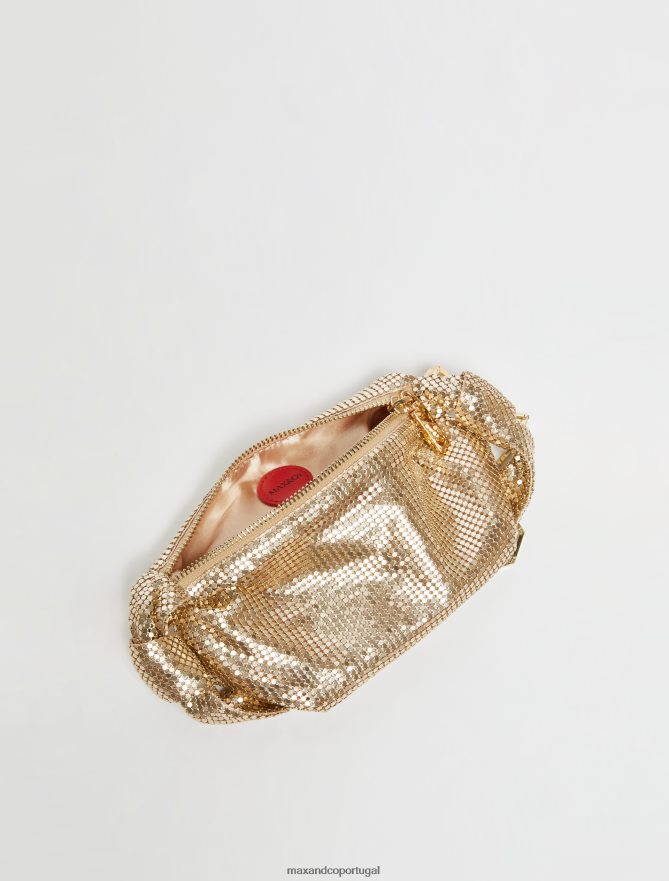 acessório ponto MAX&Co. mulheres bolsa de festa em malha metálica ouro B40R641021