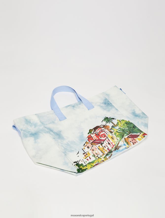 acessório ponto MAX&Co. mulheres bolsa grande de lona azul claro B40R641019