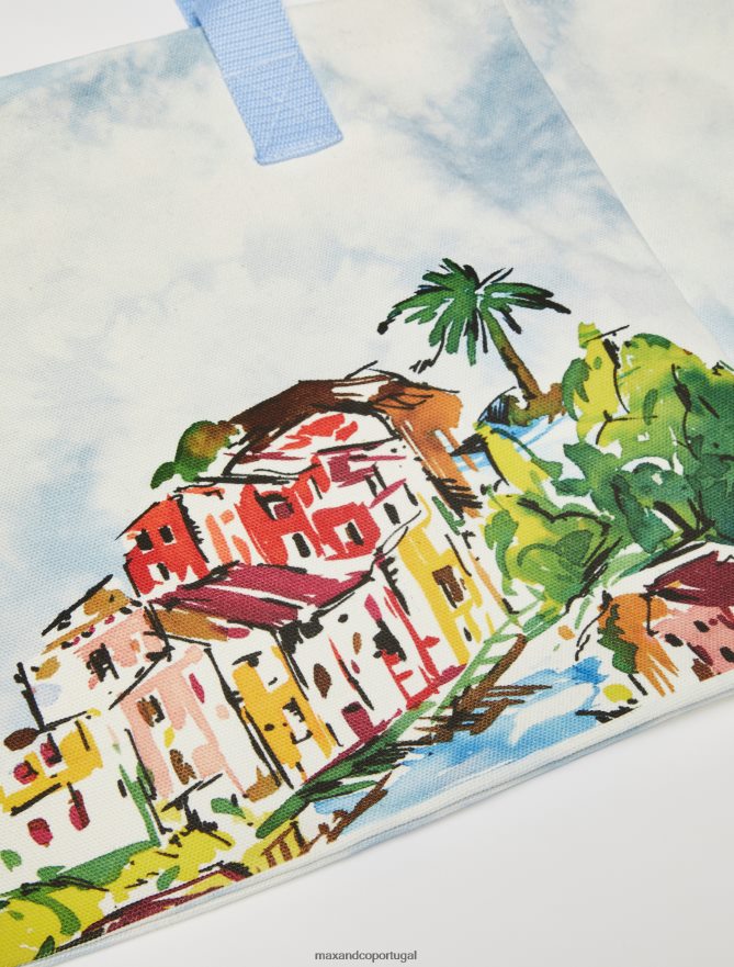 acessório ponto MAX&Co. mulheres bolsa grande de lona azul claro B40R641019