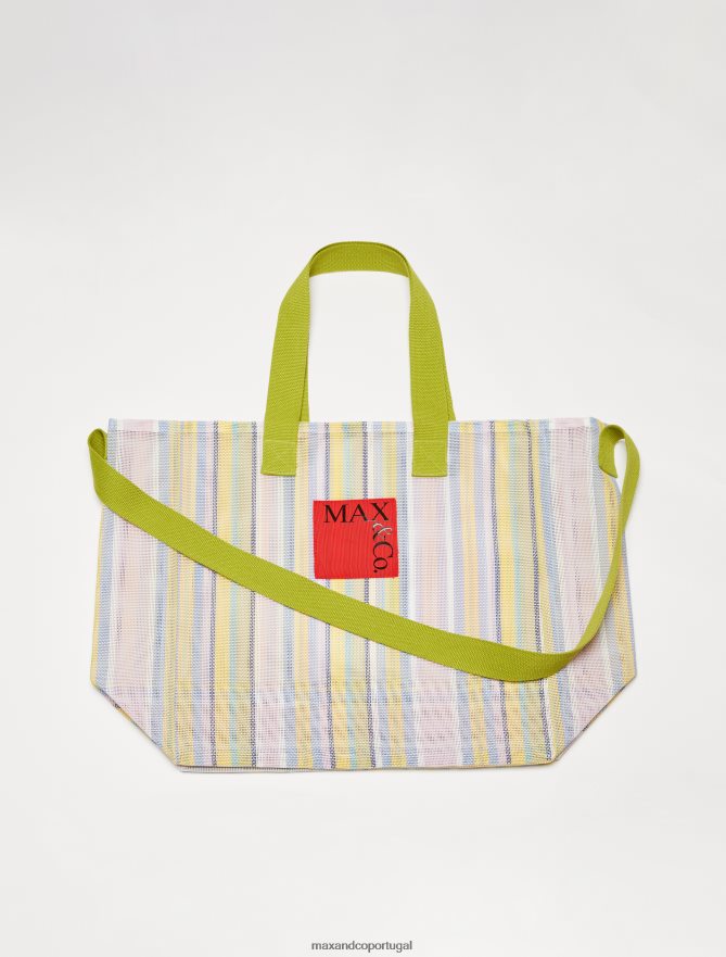 acessório ponto MAX&Co. mulheres bolsa grande listrada rosa B40R641017