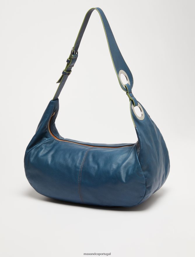 acessório ponto MAX&Co. mulheres bolsa maxi em couro napa centáurea azul B40R64990