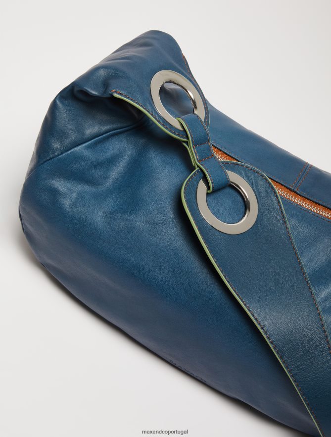 acessório ponto MAX&Co. mulheres bolsa maxi em couro napa centáurea azul B40R64990