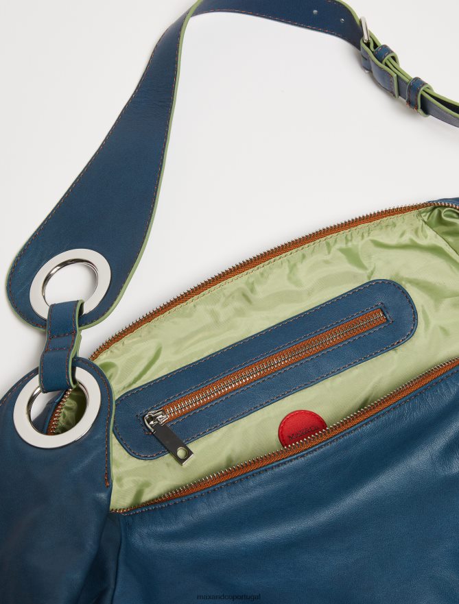 acessório ponto MAX&Co. mulheres bolsa maxi em couro napa centáurea azul B40R64990