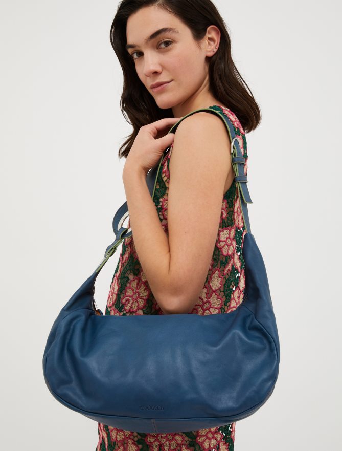 acessório ponto MAX&Co. mulheres bolsa maxi em couro napa centáurea azul B40R64990