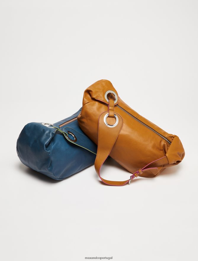 acessório ponto MAX&Co. mulheres bolsa maxi em couro napa centáurea azul B40R64990