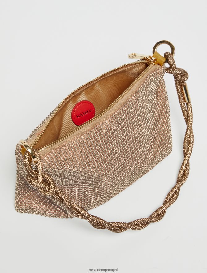 acessório ponto MAX&Co. mulheres embreagem de strass ouro B40R64994