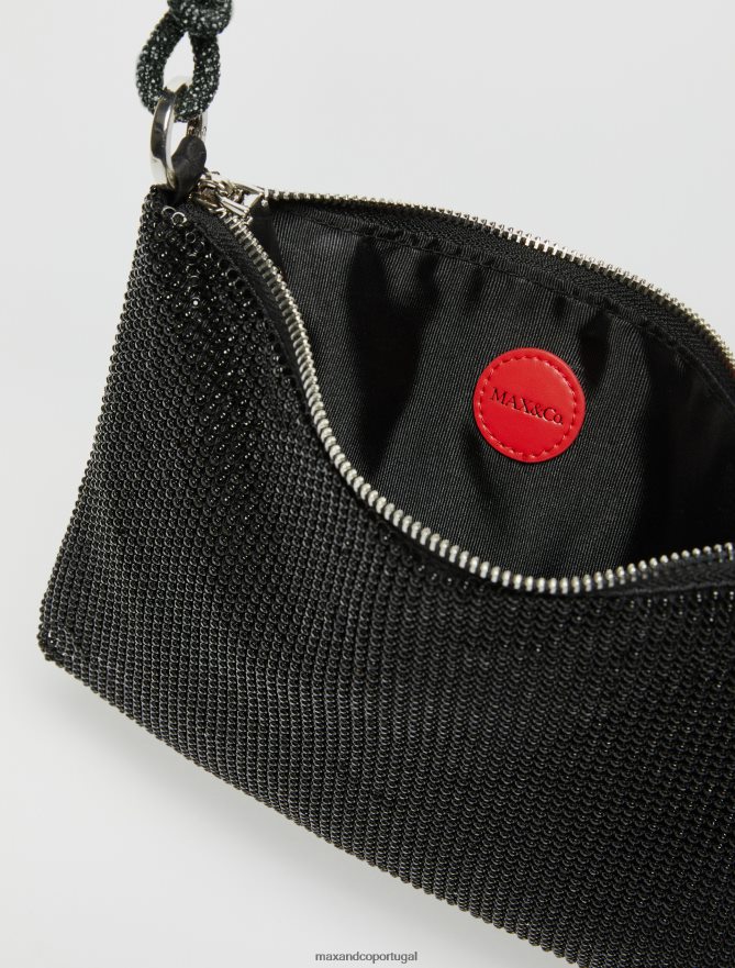 acessório ponto MAX&Co. mulheres embreagem de strass preto B40R64992