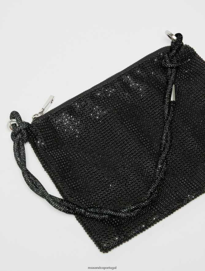 acessório ponto MAX&Co. mulheres embreagem de strass preto B40R64992
