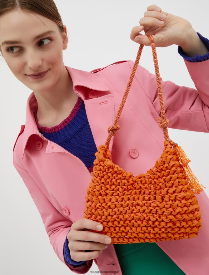 acessório ponto MAX&Co. mulheres mini bolsa de malha com miçangas laranja B40R641008