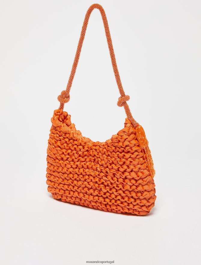 acessório ponto MAX&Co. mulheres mini bolsa de malha com miçangas laranja B40R641008