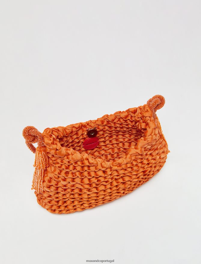 acessório ponto MAX&Co. mulheres mini bolsa de malha com miçangas laranja B40R641008