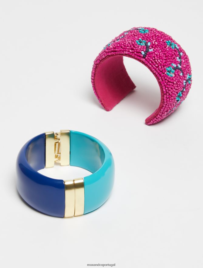 acessório ponto MAX&Co. mulheres pulseiras de resina e miçangas turquesa B40R641072