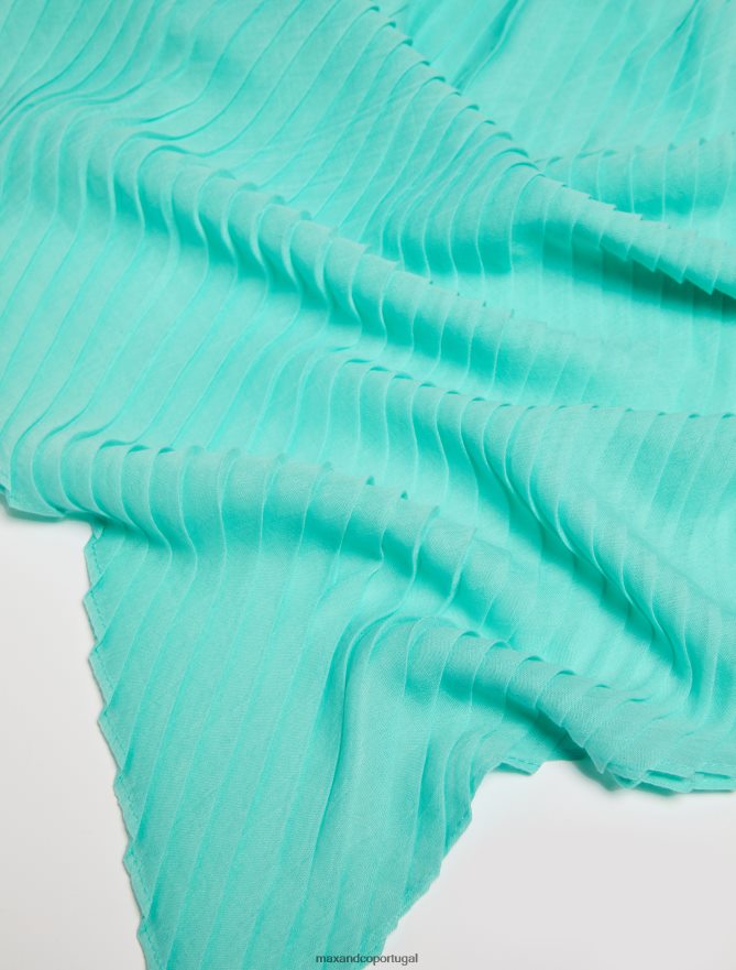 acessório ponto MAX&Co. mulheres estola de gaze plissada turquesa B40R641123