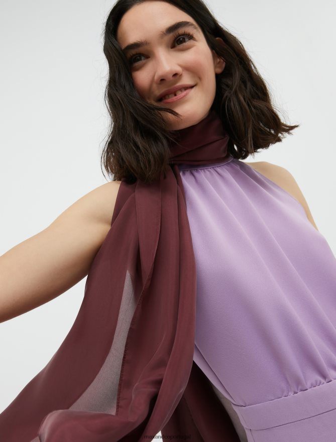 acessório ponto MAX&Co. mulheres estola de seda pura Borgonha B40R641116