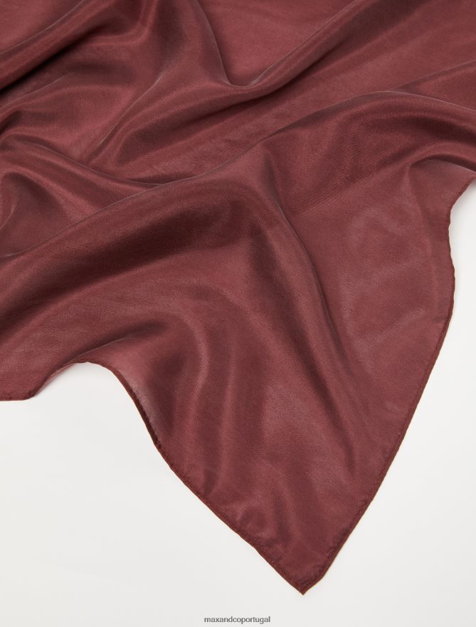 acessório ponto MAX&Co. mulheres estola de seda pura Borgonha B40R641116