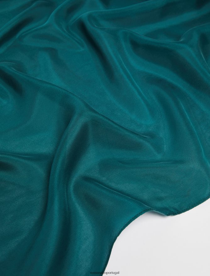 acessório ponto MAX&Co. mulheres estola de seda pura azul claro B40R641121