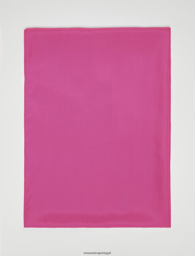 acessório ponto MAX&Co. mulheres estola de seda pura rosa B40R641117