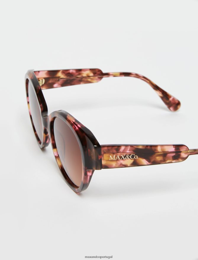 acessório ponto MAX&Co. mulheres óculos de borboleta grandes marrom B40R641047