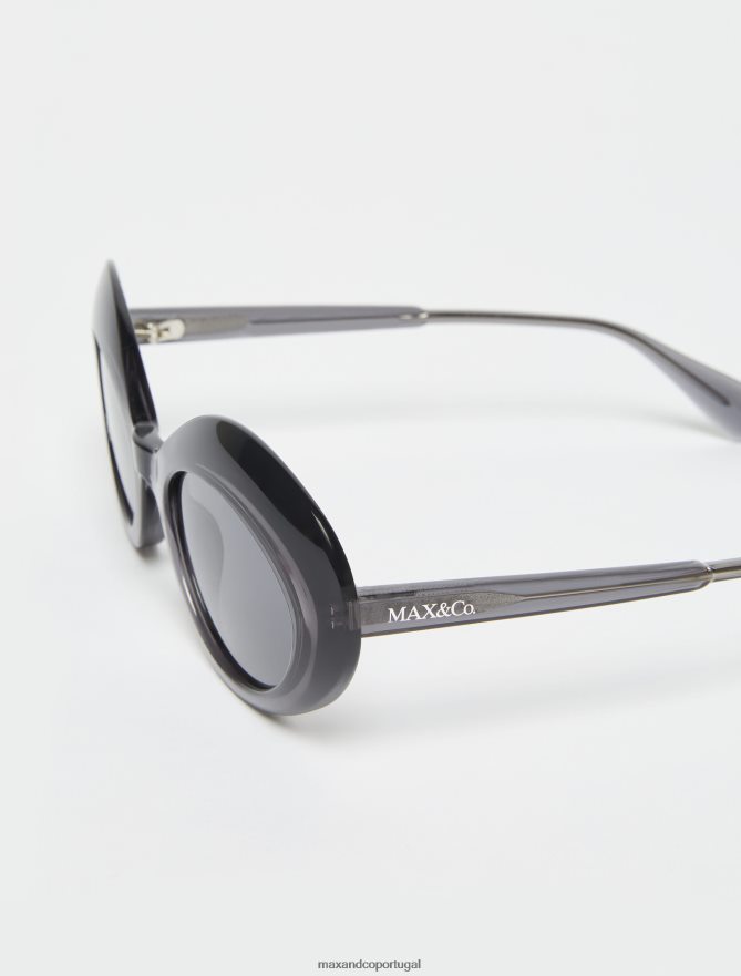 acessório ponto MAX&Co. mulheres óculos de sol borboleta ovais cinza escuro B40R641054