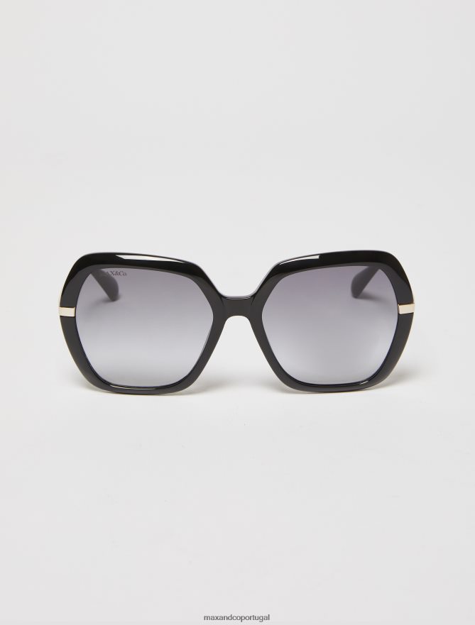 acessório ponto MAX&Co. mulheres óculos de sol quadrados grandes preto B40R641043