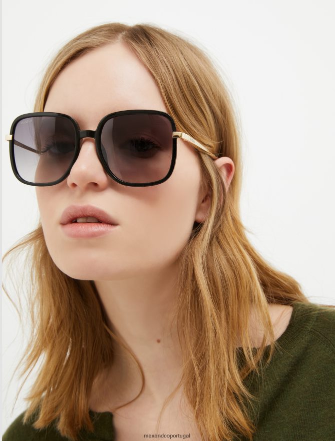acessório ponto MAX&Co. mulheres óculos de sol quadrados grandes preto B40R641048