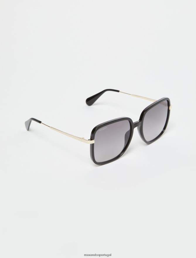 acessório ponto MAX&Co. mulheres óculos de sol quadrados grandes preto B40R641048