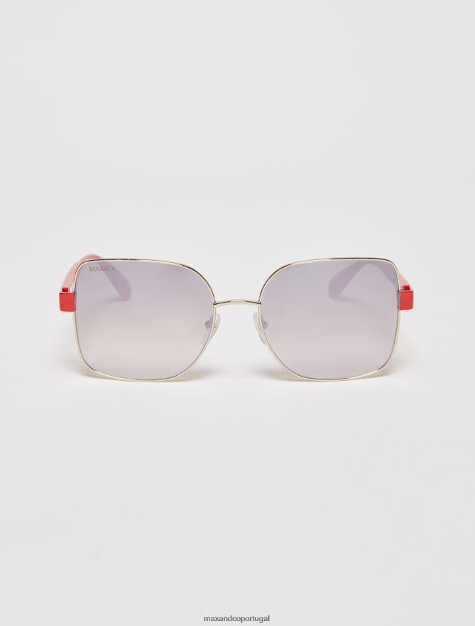 acessório ponto MAX&Co. mulheres óculos de sol quadrados largos marrom B40R641040