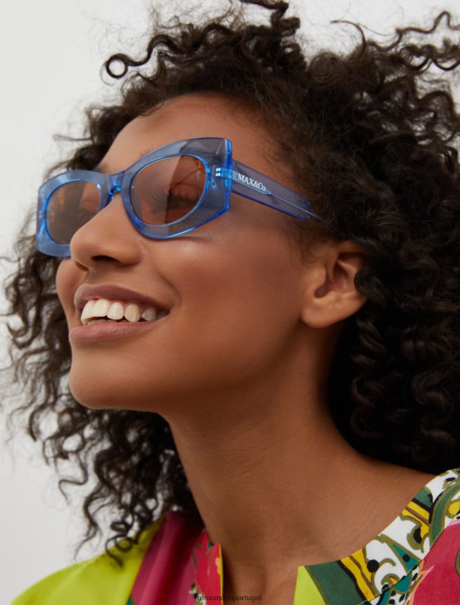 acessório ponto MAX&Co. mulheres óculos de sol transparentes dos anos sessenta turquesa B40R641038