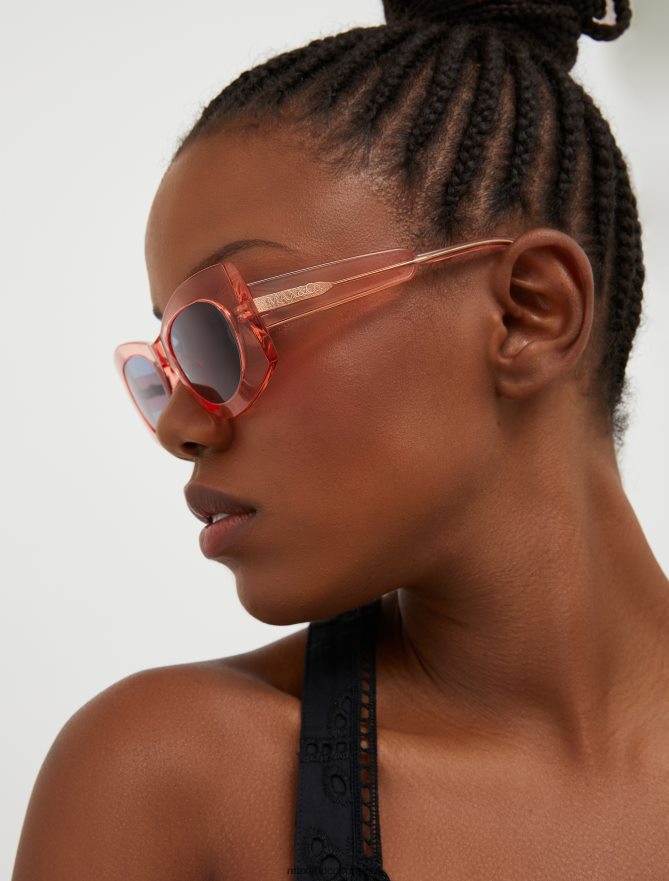 acessório ponto MAX&Co. mulheres óculos de sol transparentes dos anos sessenta vermelho B40R641037