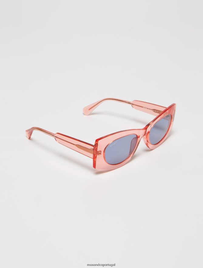 acessório ponto MAX&Co. mulheres óculos de sol transparentes dos anos sessenta vermelho B40R641037