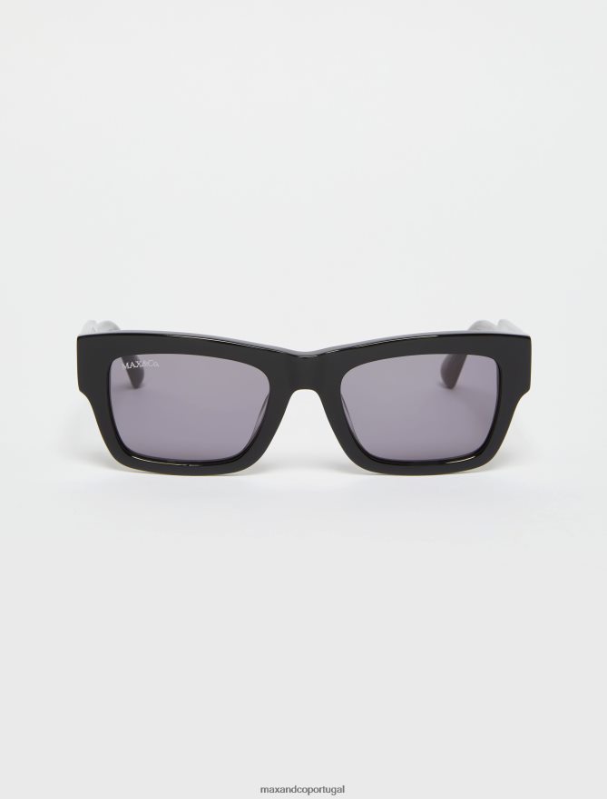 acessório ponto MAX&Co. mulheres óculos retangulares de acetato preto B40R641063
