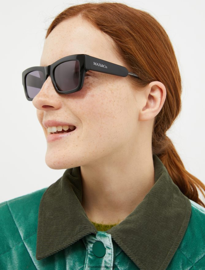 acessório ponto MAX&Co. mulheres óculos retangulares de acetato preto B40R641063