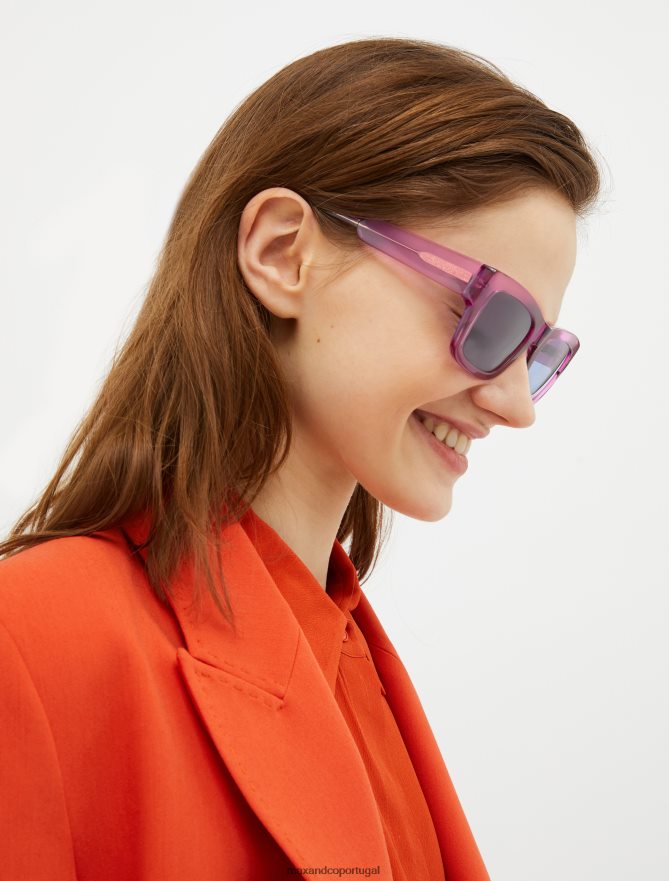 acessório ponto MAX&Co. mulheres óculos retangulares de acetato rosa B40R641061