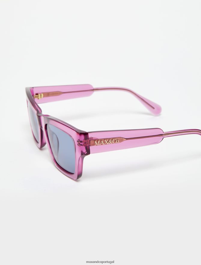acessório ponto MAX&Co. mulheres óculos retangulares de acetato rosa B40R641061