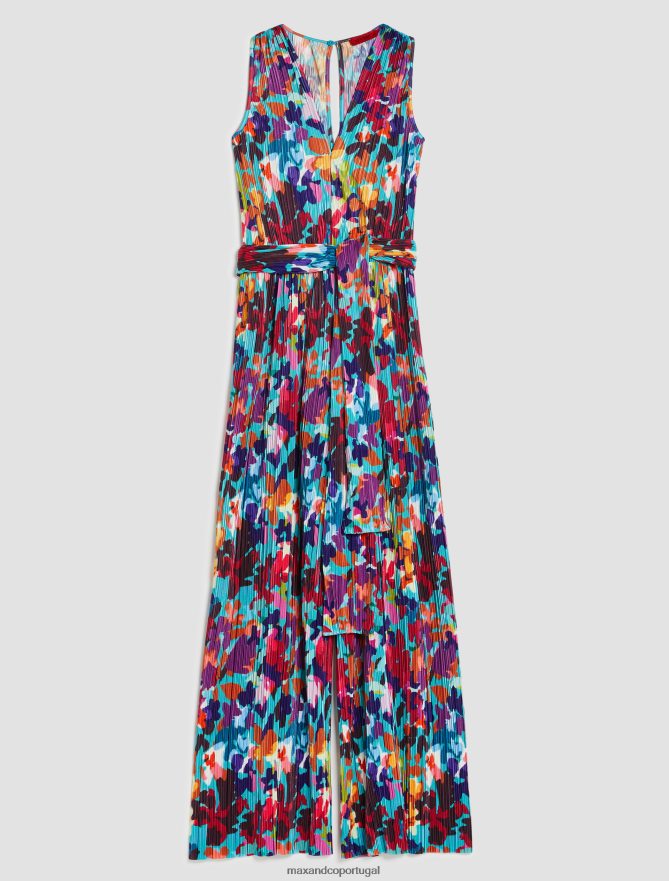 vestuário ponto MAX&Co. mulheres macacão em jersey microplissado turquesa B40R64158