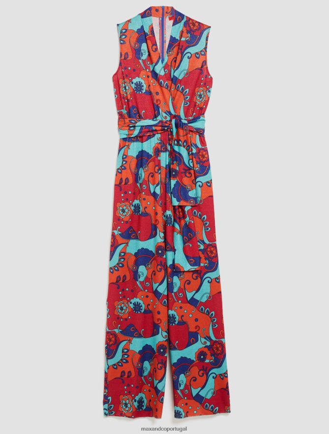 vestuário ponto MAX&Co. mulheres macacão lurex jersey padrão fúcsia B40R64152