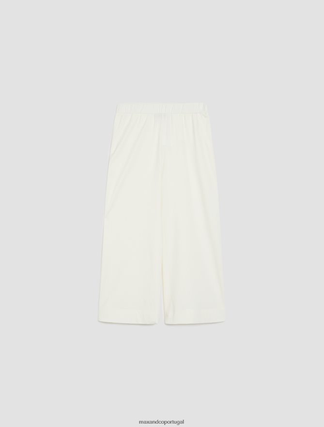vestuário ponto MAX&Co. mulheres calça larga em jersey técnico padrão branco B40R64287