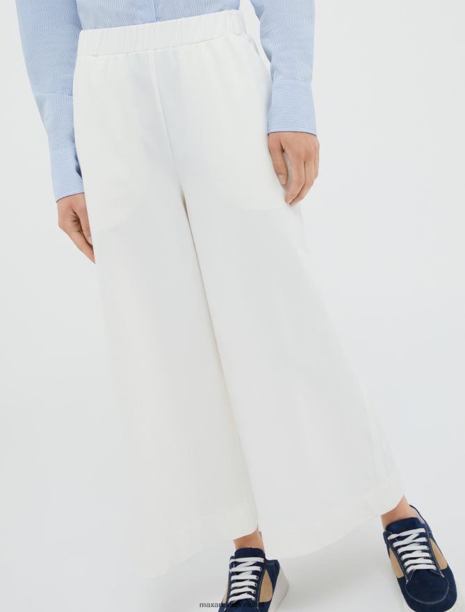 vestuário ponto MAX&Co. mulheres calça larga em jersey técnico padrão branco B40R64287