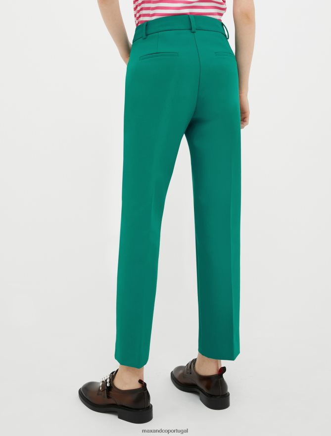 vestuário ponto MAX&Co. mulheres calças de alfaiataria justas verde escuro B40R64204