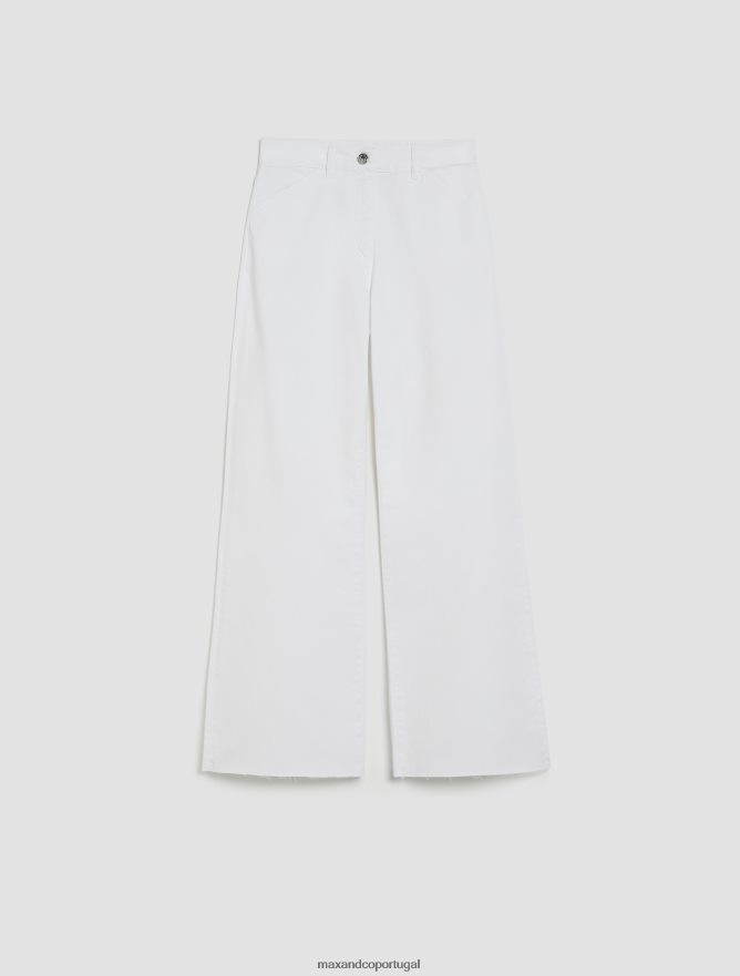 vestuário ponto MAX&Co. mulheres calças de algodão óptica branca B40R64686