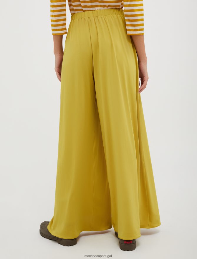 vestuário ponto MAX&Co. mulheres calças largas em jersey verde oliva B40R64694