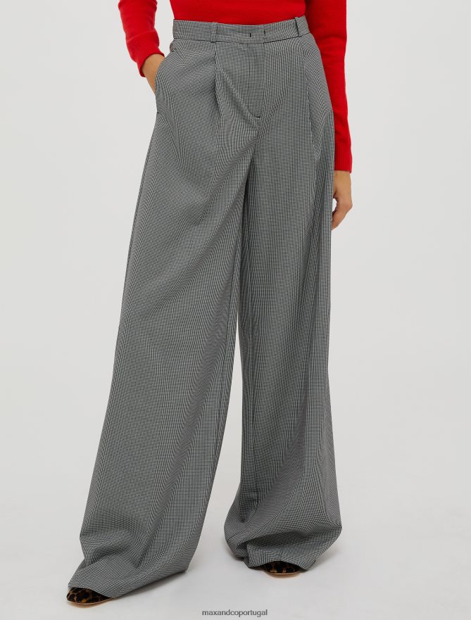 vestuário ponto MAX&Co. mulheres calças largas padrão bege B40R64737