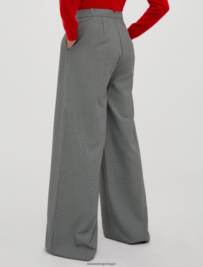 vestuário ponto MAX&Co. mulheres calças largas padrão bege B40R64737