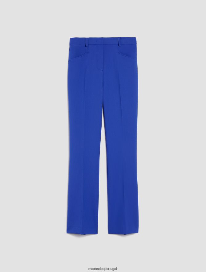 vestuário ponto MAX&Co. mulheres calças retas cortadas porcelana azul B40R64220