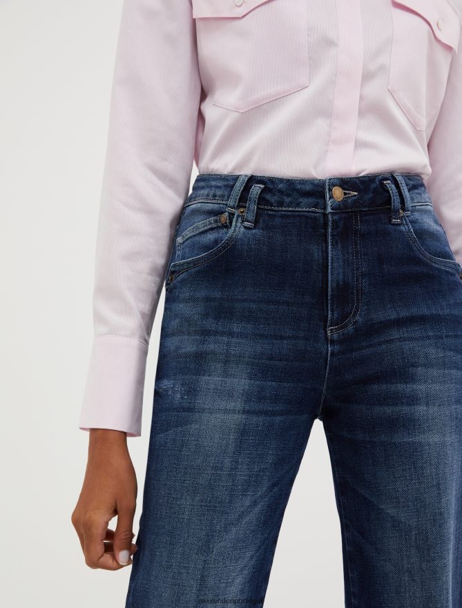 vestuário ponto MAX&Co. mulheres calça jeans reta azul da meia noite B40R64702