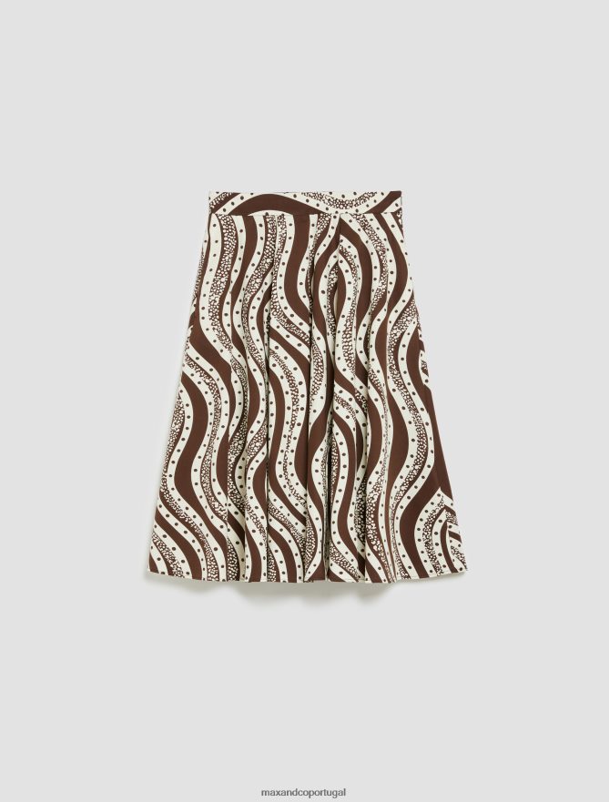 vestuário ponto MAX&Co. mulheres pessoas, lugares, saia círculo de cores padrão marrom B40R64768