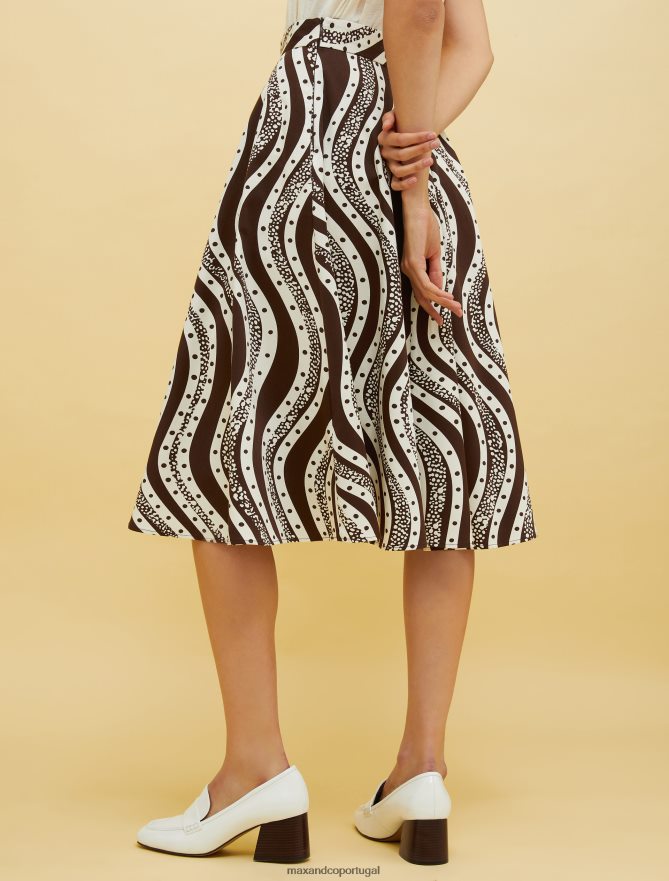 vestuário ponto MAX&Co. mulheres pessoas, lugares, saia círculo de cores padrão marrom B40R64768