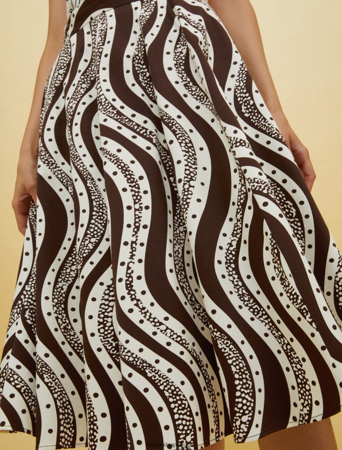 vestuário ponto MAX&Co. mulheres pessoas, lugares, saia círculo de cores padrão marrom B40R64768