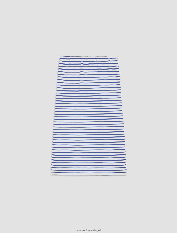 vestuário ponto MAX&Co. mulheres saia lápis listrada centáurea azul B40R64779
